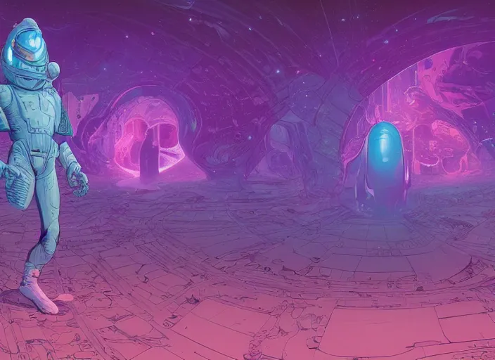 Image similar to inside the empty nebula, wide view of the vast space. sharp focus, cinematic pose, cinematic lighting, unreal engine render. art by josan gonzales and moebius and deathburger.