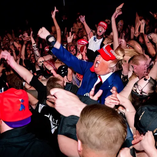 Image similar to Donald trump moshpit at insane clown posse concert