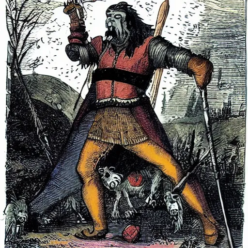 Image similar to vlad the impaler hunting werewolves