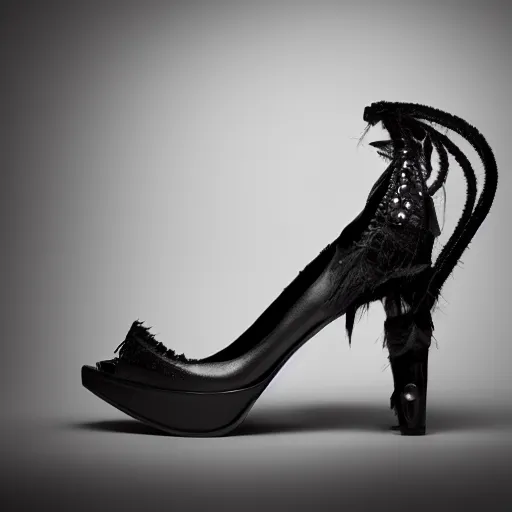 Prompt: a goth in Demonia shoes, studio light, 8k