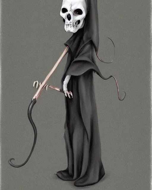 Image similar to grim reaper but a rat