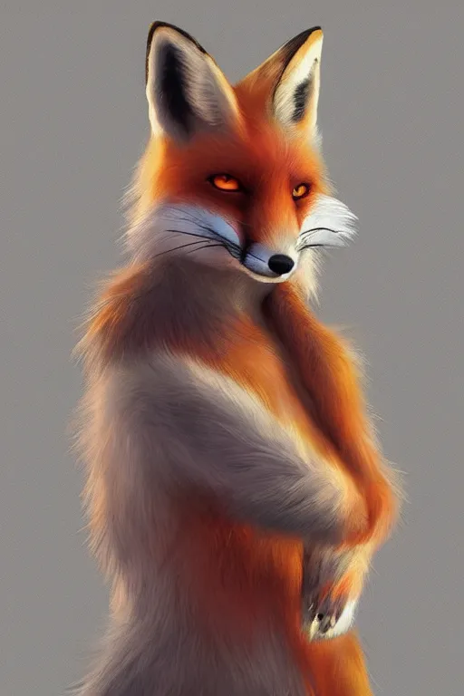 Image similar to a fox fursona, trending on artstation, by kawacy, furry art, digital art