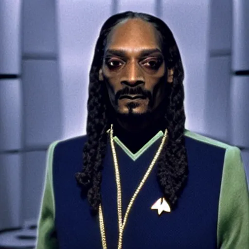 Image similar to Snoop Dogg in a still shot from star trek the next generation, 4k