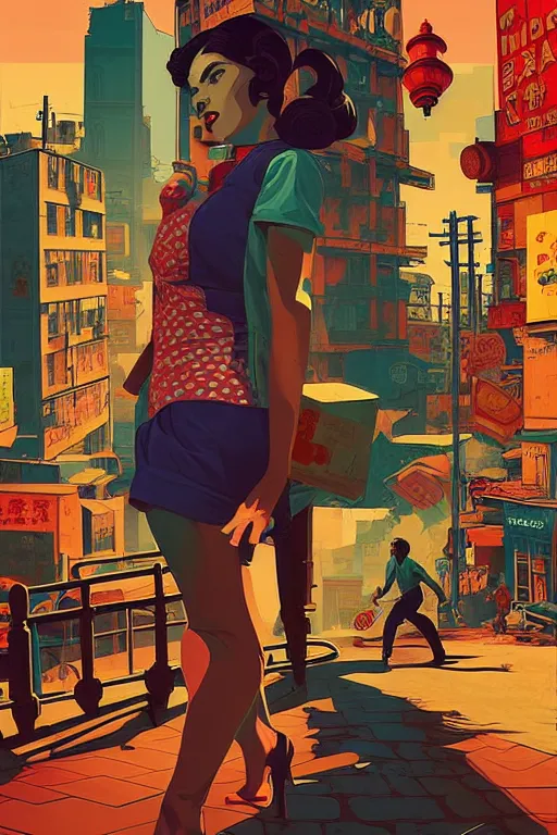 Image similar to slum neighbourhood. pop art, pixel, bioshock art style, gta chinatown art style, dynamic proportional, dynamic composition, sharp focus, intricate, without, elegant, aesthetic, warm colour, art by artgerm and richard hamilton and mimmo rottela