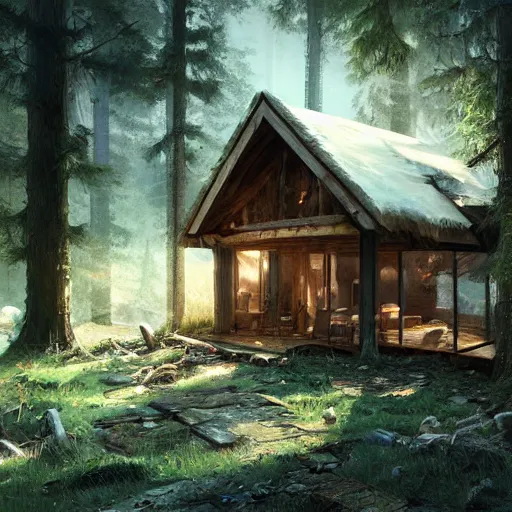 Image similar to a cabin in the woods by Klaus Wittmann