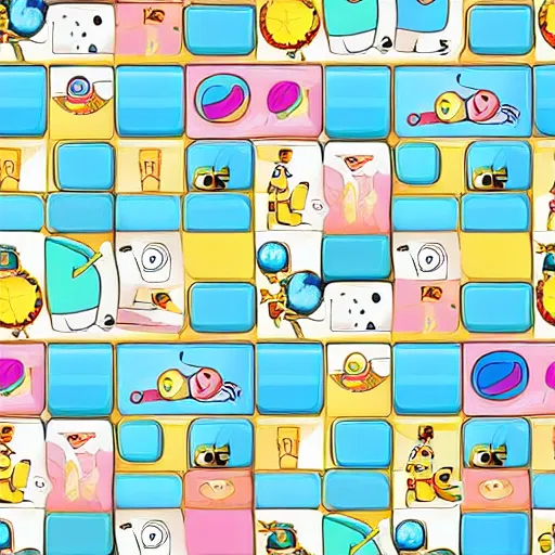 Prompt: a tileable seamless space@themed wallpaper designed for kids