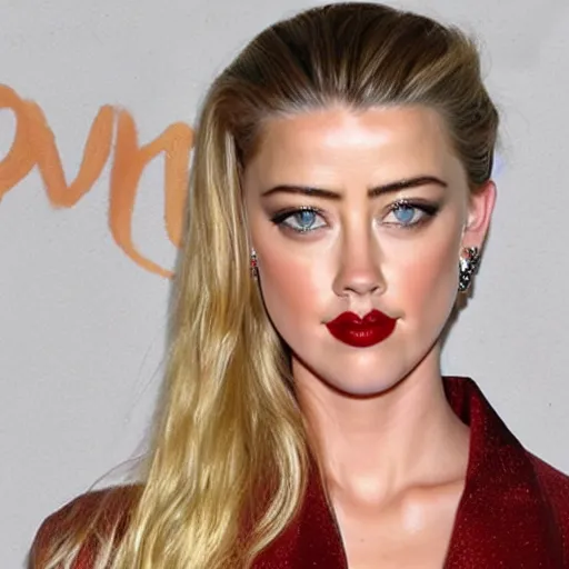 Image similar to a gourd shaped to look like the face of amber heard intercross hybrid mix intercross hybrid mix