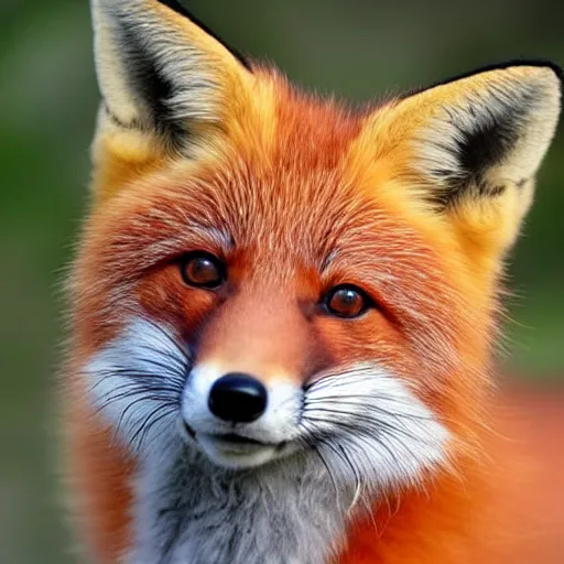 Prompt: cute red fox with sweet smile
