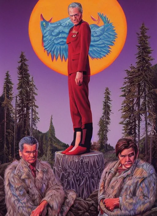 Image similar to twin peaks movie poster art by rowena morrill