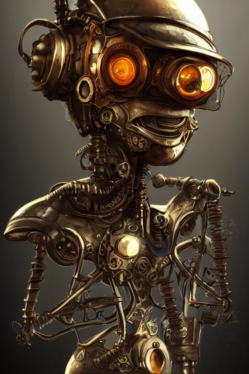 Image similar to steampunk helmet fantasy art mask robot ninja stylized digital illustration sharp focus, elegant intricate digital painting artstation concept art global illumination ray tracing advanced technology chaykin howard and campionpascale and cooke darwyn and davis jack