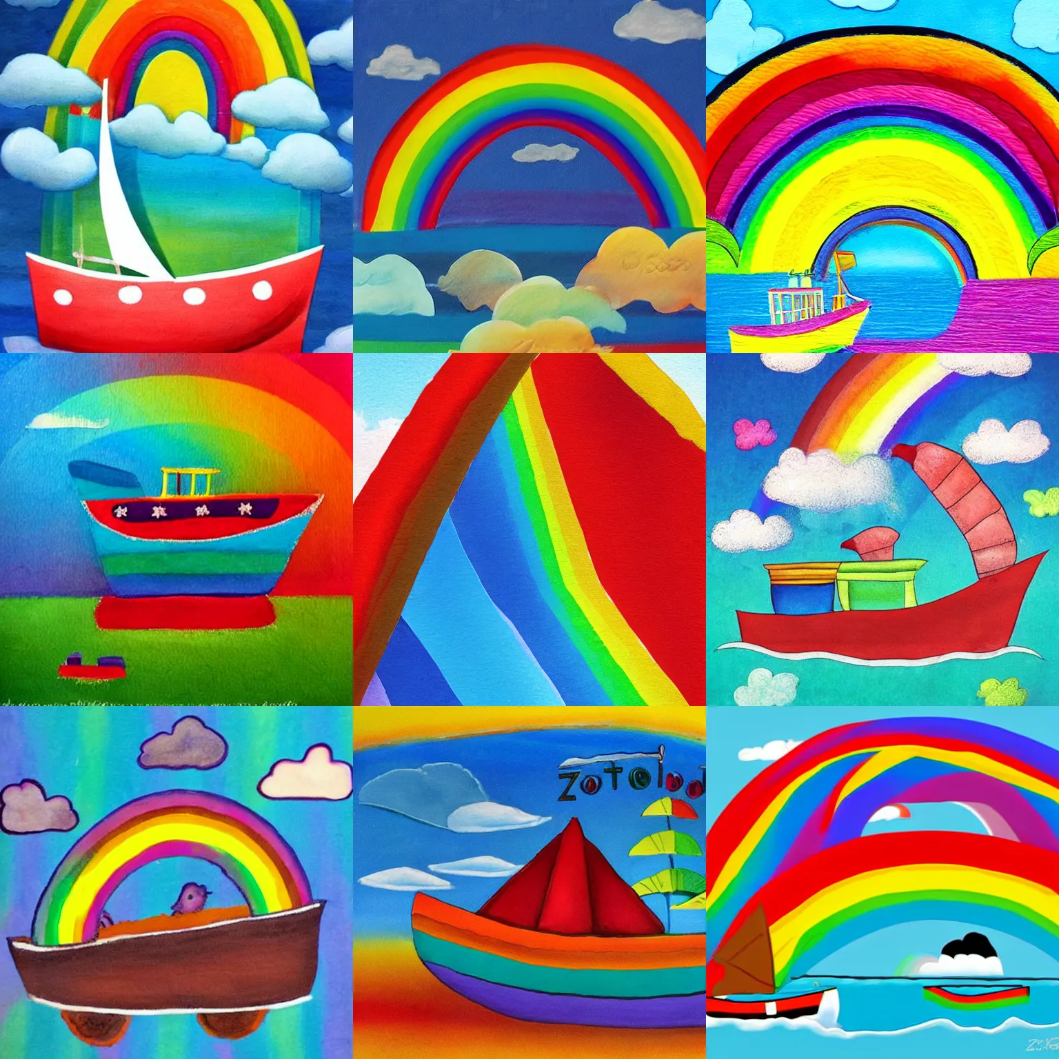 Prompt: the word zoteboat on a rainbow background, pinterest