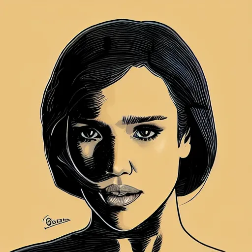 Prompt: “ jessica alba retro minimalist portrait by jean giraud, moebius starwatcher comic, 8 k ”