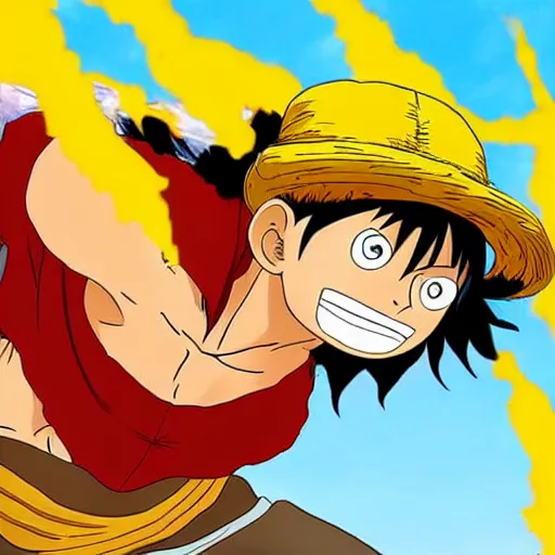 Prompt: monkey d luffy in the style of avatar the last air bender