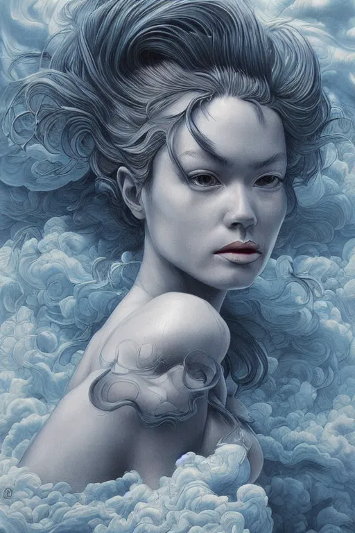 Image similar to hyper realistic painting of a storm by james jean trending on artstation. extremely detailed.