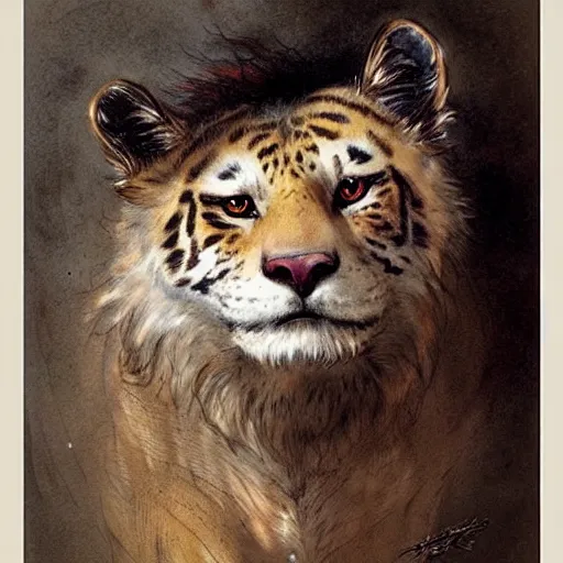 Prompt: ( ( ( ( ( 👨🦱🐯. muted colors. ) ) ) ) ) by jean - baptiste monge!!!!!!!!!!!!!!!!!!!!!!!!!!!
