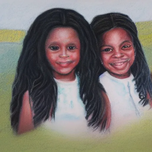 Image similar to a pastel painting of darcey and stacey silva