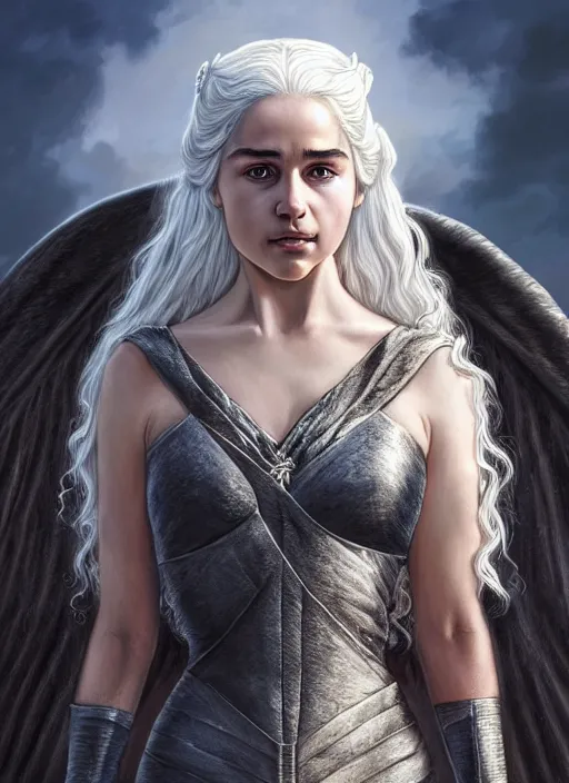 Image similar to queen daenerys stormborn, by anne stokes and larry elmore, detailed matte painting, realistic portrait, symmetrical, highly detailed, digital painting, artstation, concept art, smooth, sharp focus, illustration, cinematic lighting, 8 k resolution