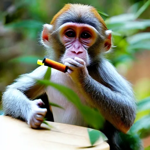 Image similar to monkey smoking a marijuana joint