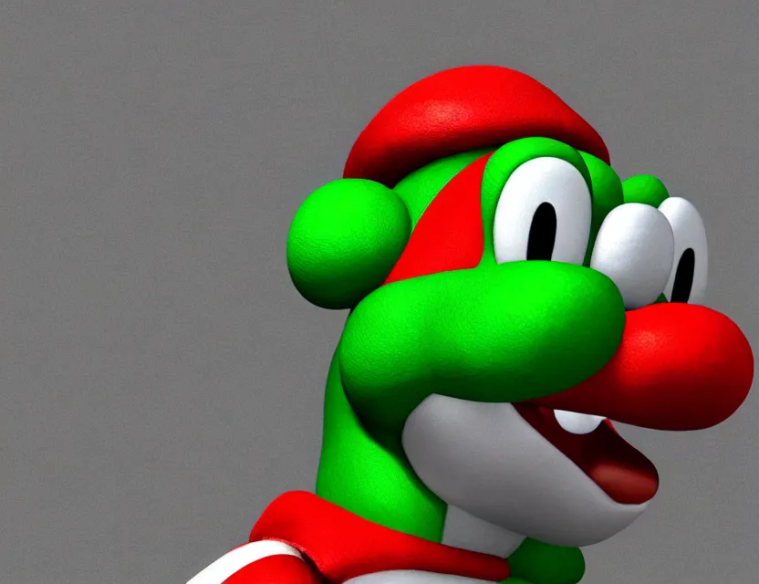 Prompt: highly detailed portrait of yoshi from nintendo, head and torso, unreal engine