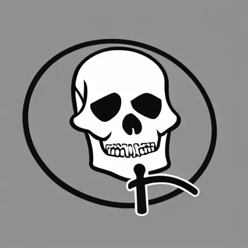 Prompt: a nice vector sticker of a funny smoking skull