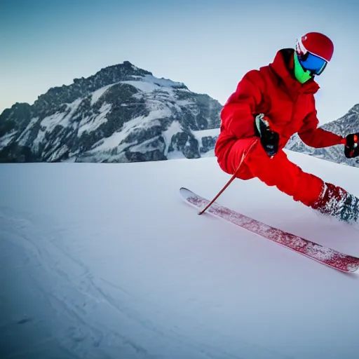 Image similar to photo of a guy skiing on ice cream