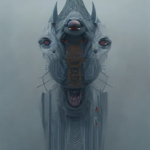 Image similar to DeviantArt totem, hyperrealism, no blur, 4k resolution, ultra detailed, style of Dragan Bibin, Denis Villeneuve, Tyler Edlin, Greg Rutkowski