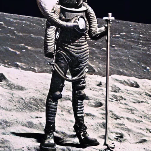 Prompt: detailed photo of a diver wearing an early diving suit on the moon holding an electric guitar. old diving suit. old diving suit photos. detailed. colorized