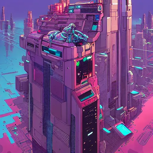 Image similar to cyberpunk city art by Josan Gonzalez, sci-fi, highly detailed, digital painting, artstation, smooth, sharp focus, illustration, concept art by Josan Gonzalez and James Gurney and Mœbius