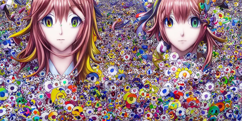 Image similar to an anime worm girl, beautiful shadowing, 3 d shadowing, reflective surfaces, illustrated completely, 8 k beautifully detailed pencil illustration, extremely hyper - detailed pencil illustration, intricate, epic composition, very very kawaii, masterpiece, bold complimentary colors. stunning masterfully painted by takashi murakami