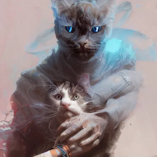 Image similar to Schrodinger cat, quantum mechanics, highly detailed, smooth, artstation, digital illustration by Ruan Jia and Mandy Jurgens and Artgerm and Wayne Barlowe and Greg Rutkowski and Zdislav Beksinski