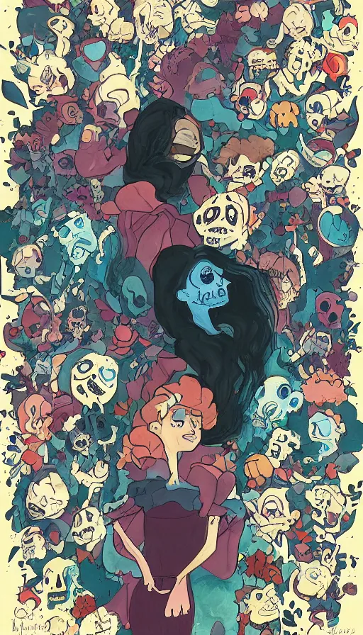 Image similar to life and death mixing together, by rebecca sugar