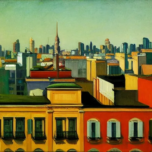 Image similar to São Paulo painted by Edward Hopper