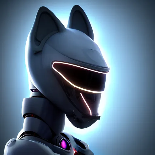 Image similar to very very beautiful furry art, bust profile picture of a male robotic anthro shark, dark visor covering face, snout under visor, commission on furaffinity, cgsociety, octane render, disney