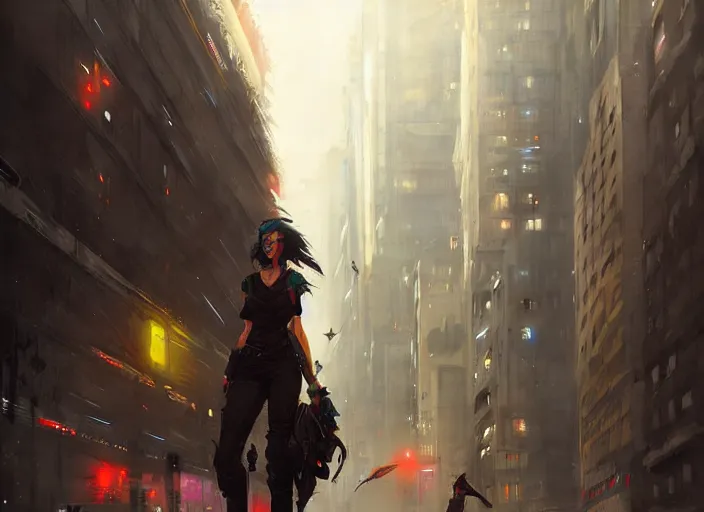 Prompt: jetstream sam in the city by greg rutkowski