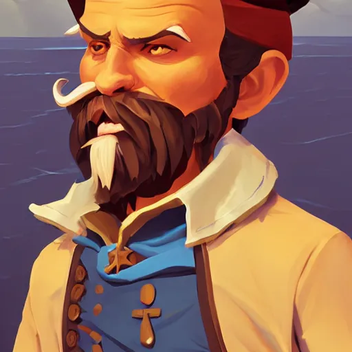 Image similar to painting jack the pirate on sea of thieves game avatar hero smooth face median photoshop filter cutout vector behance hd by jesper ejsing, by rhads, makoto shinkai and lois van baarle, ilya kuvshinov, rossdraws, illustration, art by ilya kuvshinov and gustav klimt