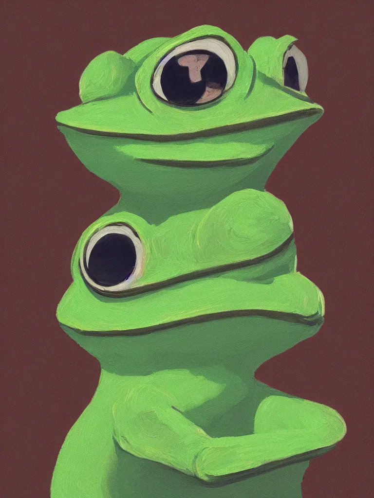 Image similar to pepe the frog mid-body portrait by Sylvain Sarrailh, high detail, trending on artstation