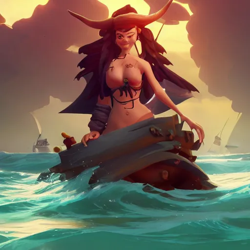 Prompt: jack the pirate mermaid on sea of thieves game avatar hero, behance hd by jesper ejsing, by rhads, makoto shinkai and lois van baarle, ilya kuvshinov, rossdraws global illumination