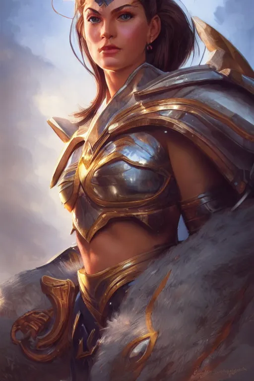 Image similar to amazon valkyrie athena, d & d, fantasy, portrait, highly detailed, headshot, digital painting, trending on artstation, concept art, sharp focus, illustration, art by artgerm and greg rutkowski and magali villeneuve