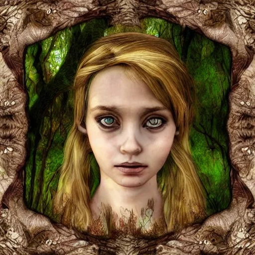 Prompt: portrait of the Forest Fairy in the style by Małgorzata Kmiec