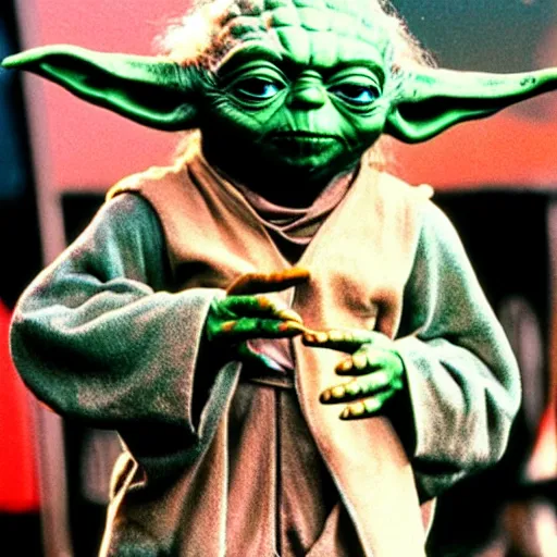 Image similar to yoda performing at woodstock