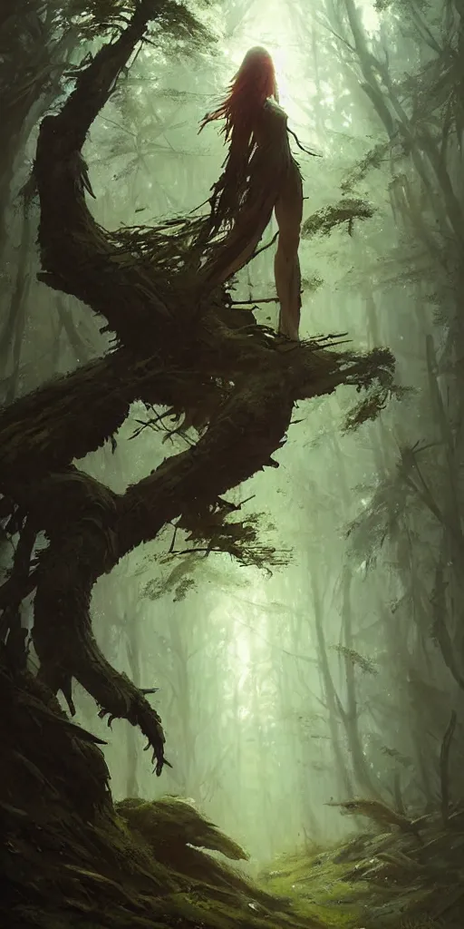 Image similar to Spirit soul of forest, by Greg Rutkowski