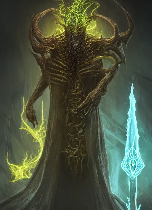 Image similar to hastur, ultra detailed fantasy, elden ring, realistic, dnd character portrait, full body, dnd, rpg, lotr game design fanart by concept art, behance hd, artstation, deviantart, global illumination radiating a glowing aura global illumination ray tracing hdr render in unreal engine 5