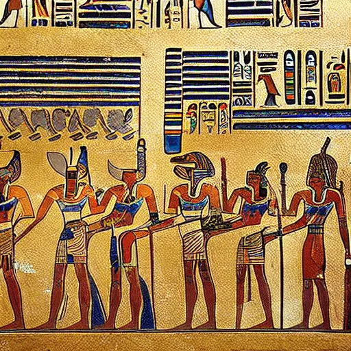 Image similar to a highly detailed painting of an ancient Egyptian city