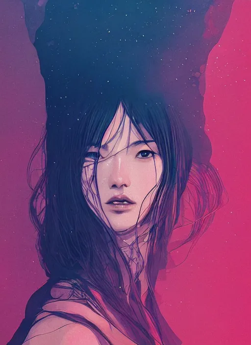 Image similar to of scifi fantasy, Lee Jin-Eun by Conrad Roset and Nicola Samuri, rule of thirds, seductive look, close up face portrait, medium shot, chic, elegant, ethereal light, highly detailed, volumetric light, smooth, masterpiece, refined