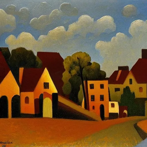 Image similar to a village, art by marius borgeaud