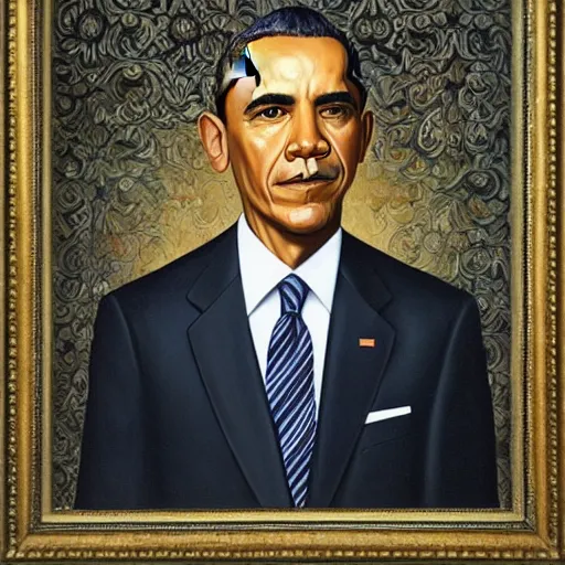 Image similar to “Kehinde Wiley portrait of Obama”