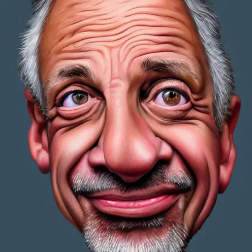 Image similar to Caricature portraits done of Gene Ween, realistic, hyperrealistic, very realistic, highly detailed, very detailed, extremely detailed, detailed, oil painting, digital art, trending on artstation