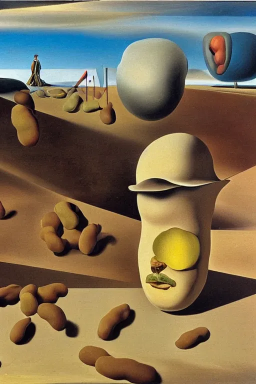 Image similar to Soft Construction with Boiled Beans (Premonition of Civil War), oil painting by Salvador Dali