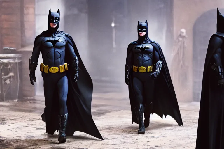 Image similar to film still of Johnny Depp as Batman in The Batman, 4k