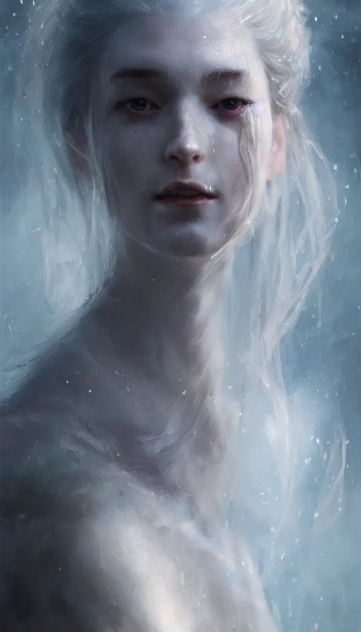 Image similar to A head and shoulders portrait of an attractive fairy by Greg Rutkowski, Sung Choi, Mitchell Mohrhauser, Maciej Kuciara, Johnson Ting, Maxim Verehin, Peter Konig, Bloodborne, 8k photorealistic, cinematic lighting, HD, high details, dramatic, dark atmosphere, trending on artstation